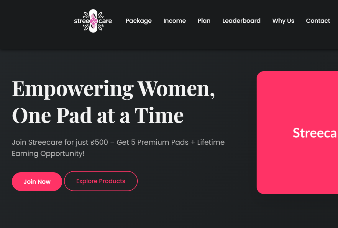 Streecare Pads project screenshot